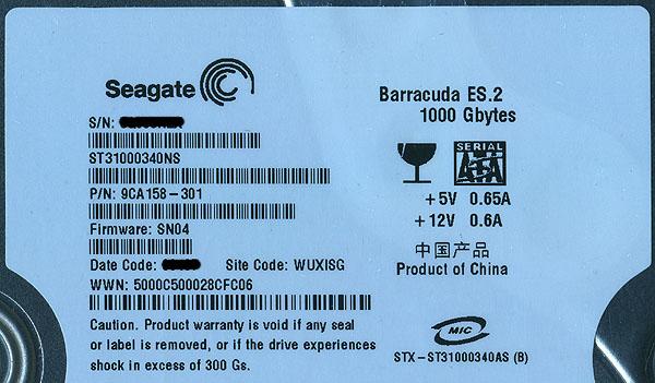 SEAGATE製HDD　ST31000340NS　1TB SATA300 7200 商品画像2：オンラインショップ　エクセラー