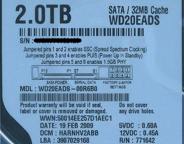Western Digital製HDD　WD20EADS　2TB SATA300 商品画像2：オンラインショップ　エクセラー