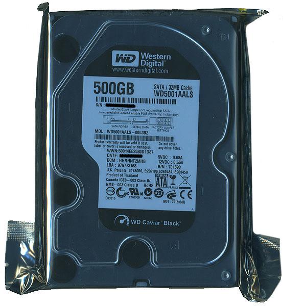 Western Digital製HDD　WD5001AALS　500GB SATA300 7200