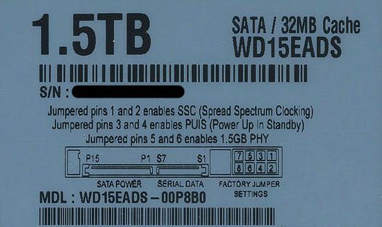 Western Digital製HDD　WD15EADS　1.5TB SATA300 商品画像2：オンラインショップ　エクセラー