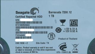 SEAGATE製HDD　ST31000528AS　1TB SATA300 7200付属品