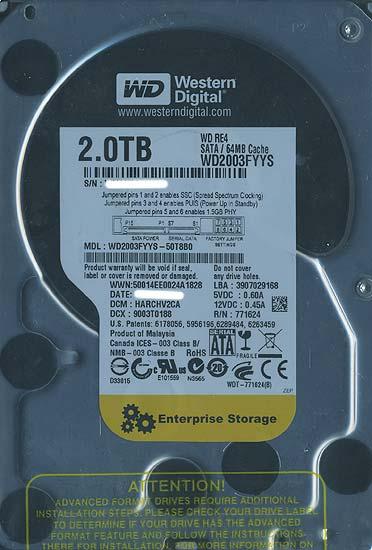 Western Digital製HDD　WD2003FYYS　2TB SATA300 7200 商品画像1：オンラインショップ　エクセラー