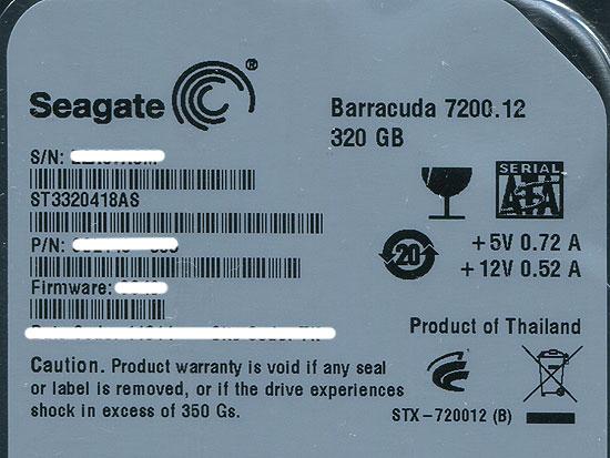 SEAGATE製HDD　ST3320418AS　320GB SATA300 7200 商品画像2：オンラインショップ　エクセラー