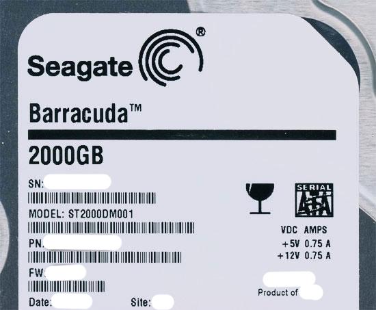 SEAGATE製HDD　ST2000DM001　2TB SATA600 7200
