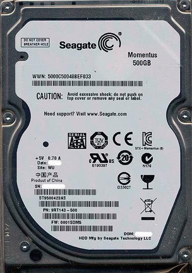 SEAGATE製HDD　ST9500423AS　500GB 7200rpm 商品画像1：オンラインショップ　エクセラー