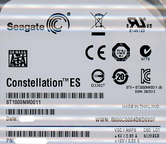 SEAGATE製HDD　ST1000NM0011　1TB SATA600 7200