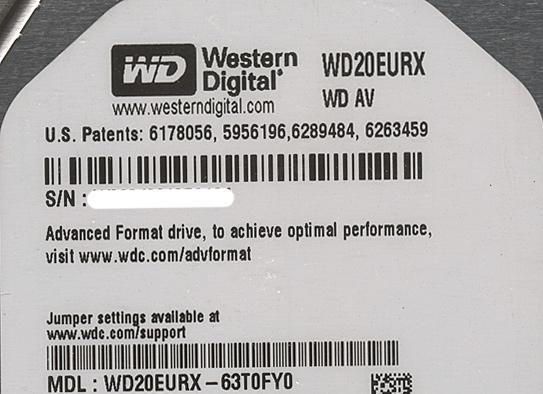 Western Digital製HDD　WD20EURX　2TB SATA600 商品画像2：オンラインショップ　エクセラー