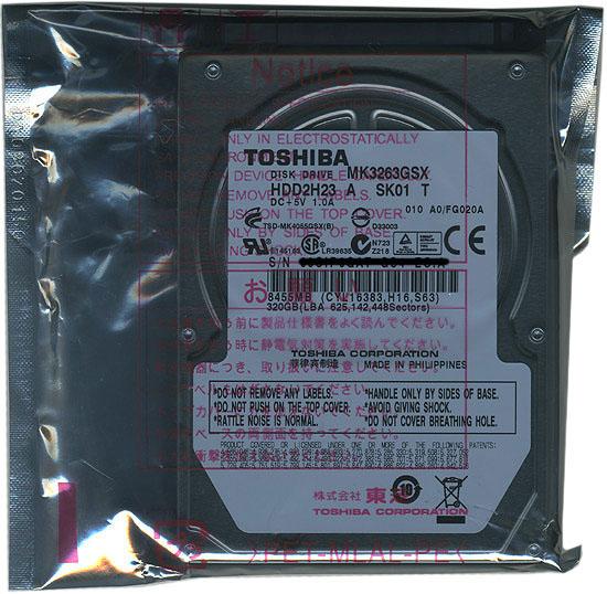 TOSHIBA(東芝) ノート用HDD 2.5inch　MK3263GSX　320GB