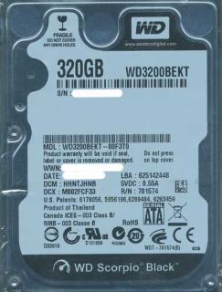 WesternDigital HDD 2.5inch WD3200BEKT 320GB 9.5mmの通販なら