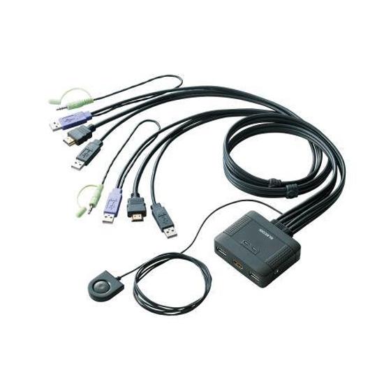 ELECOM　パソコン切替器 2ポート　KVM-HDHDU2