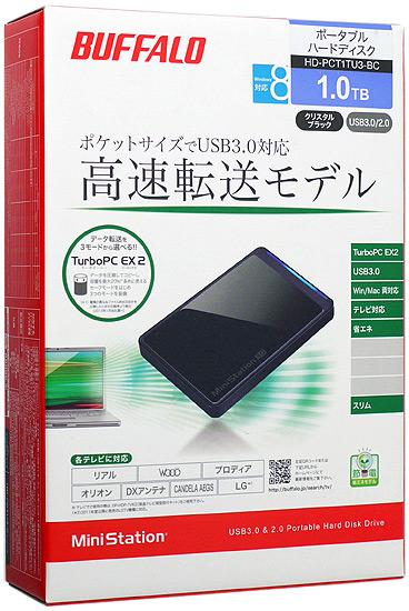 BUFFALO製PortableHD　HD-PCT1TU3-BC　1TB