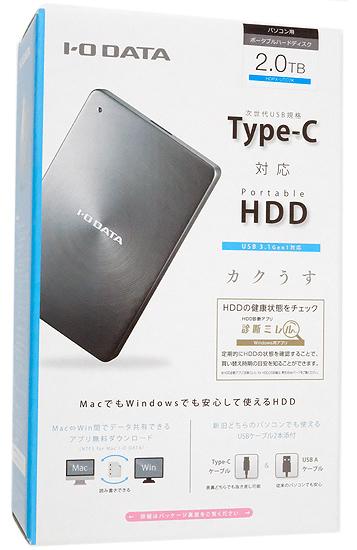 I-O DATA製 PortableHD　HDPX-UTC2K　2.0TB