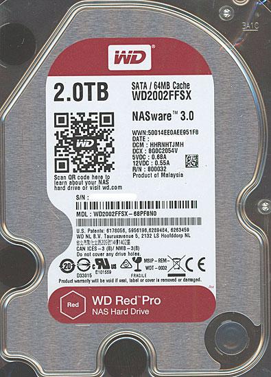 Western Digital製HDD　WD2002FFSX　2TB SATA600 7200