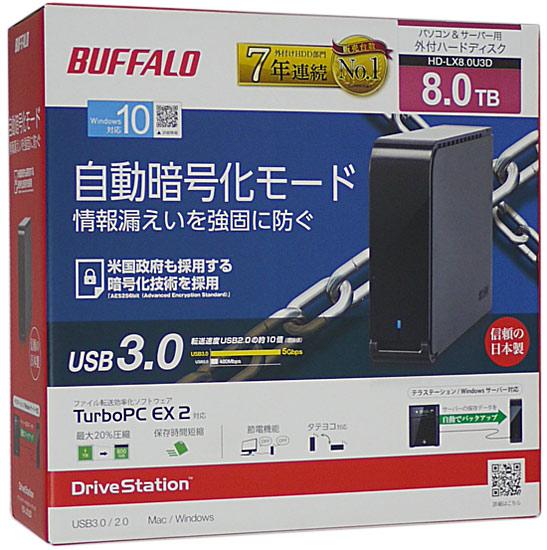BUFFALO 外付HDD USB3.0対応 8TB HD-LX8.0U3D