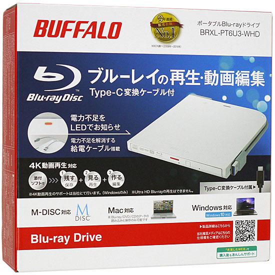 BUFFALO　外付けブルーレイドライブ　BRXL-PT6U3-WHD
