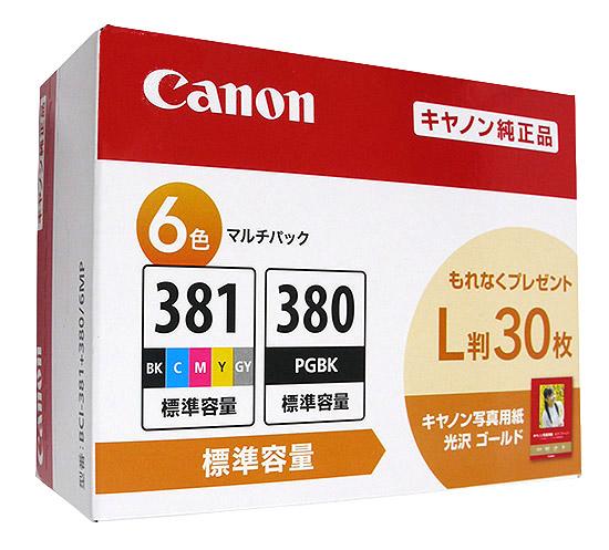 CANON　インクタンク 6色マルチパック 写真用紙(L判)30枚付き　BCI-381+380/6･･･