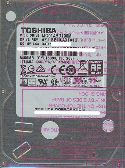 TOSHIBA(東芝) ノート用HDD 2.5inch　MQ01ABD100M　1TB