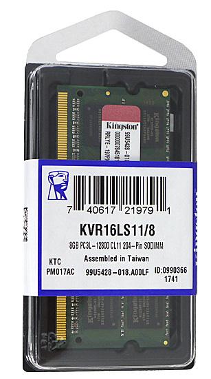Kingston製　KVR16LS11/8　SODIMM DDR3L PC3L-12800 8GB 商品画像1：オンラインショップ　エクセラー