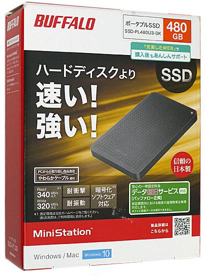 BUFFALO　外付けSSD　SSD-PL480U3-BK　ブラック