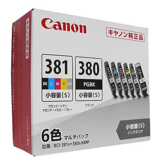 CANON　インクタンク 6色マルチパック 小容量タイプ　BCI-381s+380s/6MP