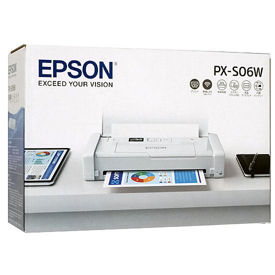 EPSON製　A4モバイルプリンター ビジネスインクジェット　PX-S06W　ホワイト