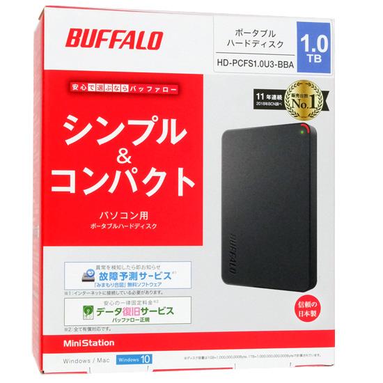 BUFFALO製PortableHD　HD-PCFS1.0U3-BBA　1TB