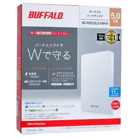 BUFFALO製PortableHD HD-PGF5.0U3-GWHA 5TB ホワイトの通販