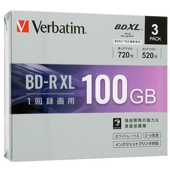 Verbatim　4倍速対応BD-R XL 100GB 3枚組　VBR520YP3D1 商品画像1：オンラインショップ　エクセラー