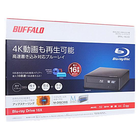 BUFFALO　4K動画再生対応 外付けブルーレイドライブ BRXL-16U3V