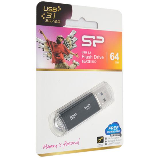 Silicon Power　USBフラッシュメモリ Blaze B02 SP064GBUF3B02V1K　64GB 商品画像1：オンラインショップ　エクセラー