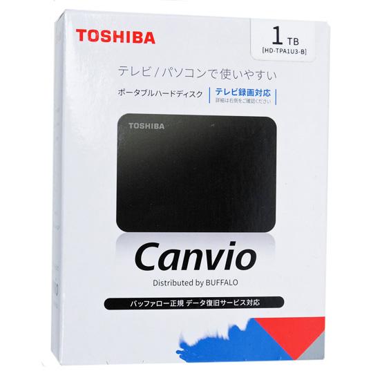 TOSHIBA　PortableHD CANVIO　HD-TPA1U3-B　ブラック　1TB