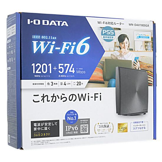 I-O DATA製　Wi-Fi 6 対応 無線LANルーター　WN-DAX1800GR