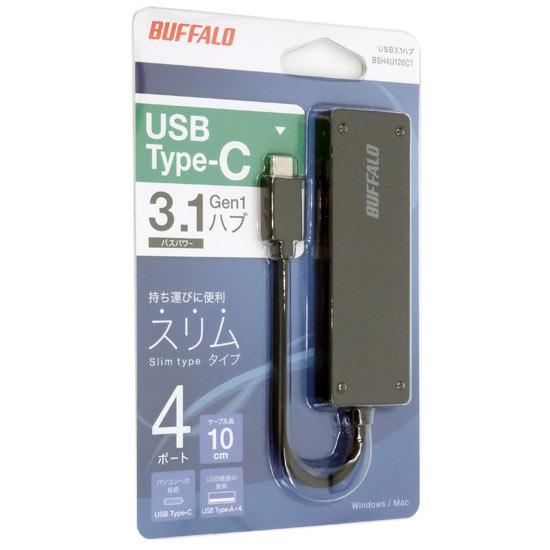 BUFFALO　USB3.0ハブ 4ポート　BSH4U120C1BK　ブラック
