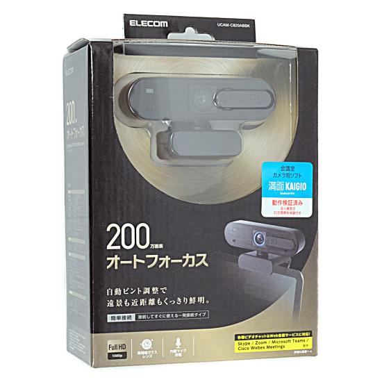 ELECOM　オートフォーカス対応200万画素Webカメラ　UCAM-C820ABBK　ブラック