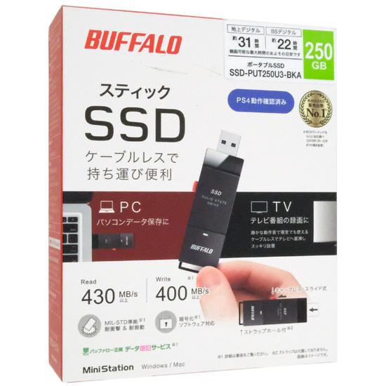 BUFFALO　外付けSSD　SSD-PUT250U3-BKA　ブラック
