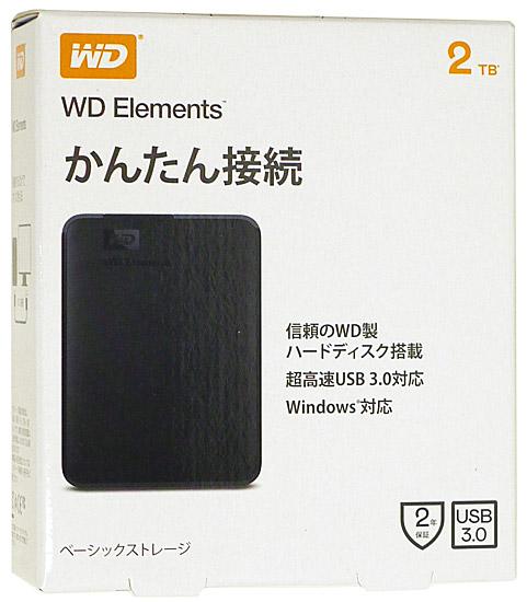 WesternDigital製　外付HD WD Elements Portable WDBUZG0020BBK-JESE　2TB