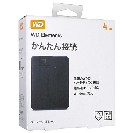 WesternDigital製　外付HD WD Elements Portable WDBU6Y0040BBK-JESE　4TB