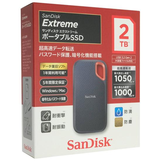 SANDISK　ポータブルSSD エクストリーム V2 SDSSDE61-2T00-J25　2TB 商品画像1：オンラインショップ　エクセラー