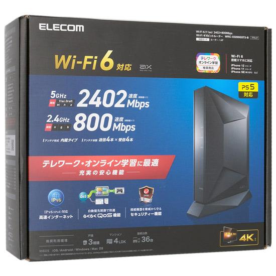 エレコム製　無線LANルータ ブラック　WRC-X3200GST3-B