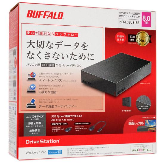 BUFFALO 外付HDD　HD-LE8U3-BB　8TB　ブラック