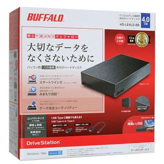 BUFFALO 外付HDD HD-LE4U3-BB 4TB ブラックの通販なら: オンライン ...