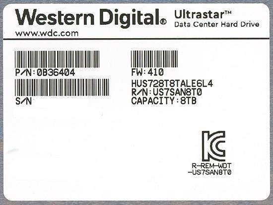 Western Digital HDD　HUS728T8TALE6L4　8TB SATA600 7200