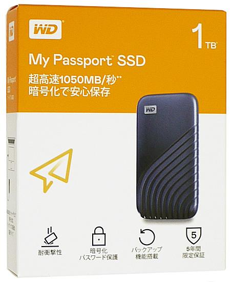 Western Digital製　外付けポータブルSSD My Passport SSD WDBAGF0010BBL-JES･･･