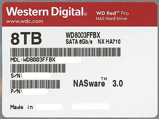 Western Digital製HDD　WD8003FFBX　8TB SATA600 7200