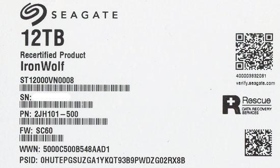 SEAGATE製HDD　ST12000VN0008　12TB SATA600 7200