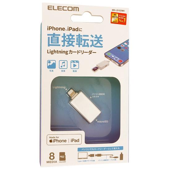 ELECOM　カードリーダー　MR-LD102WH　Lightning/microUSB 8in1 ホワイト 商品画像1：オンラインショップ　エクセラー