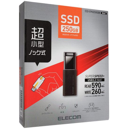 ELECOM　外付けポータブルSSD　ESD-EPK0250GBK　ブラック　250GB