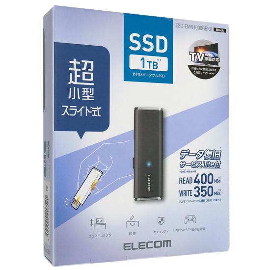 ELECOM　外付けポータブルSSD　ESD-EMN1000GBKR　ブラック　1TB