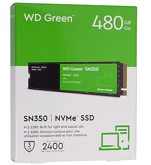 Western Digital製　WD Green SN350 NVMe WDS480G2G0C　480GB 商品画像1：オンラインショップ　エクセラー