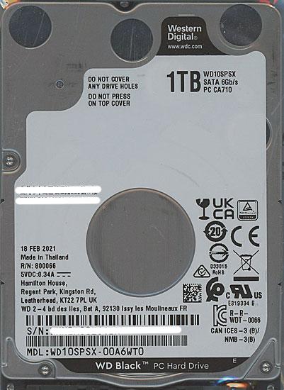 WesternDigital HDD 2.5inch　WD10SPSX　1TB 7mm